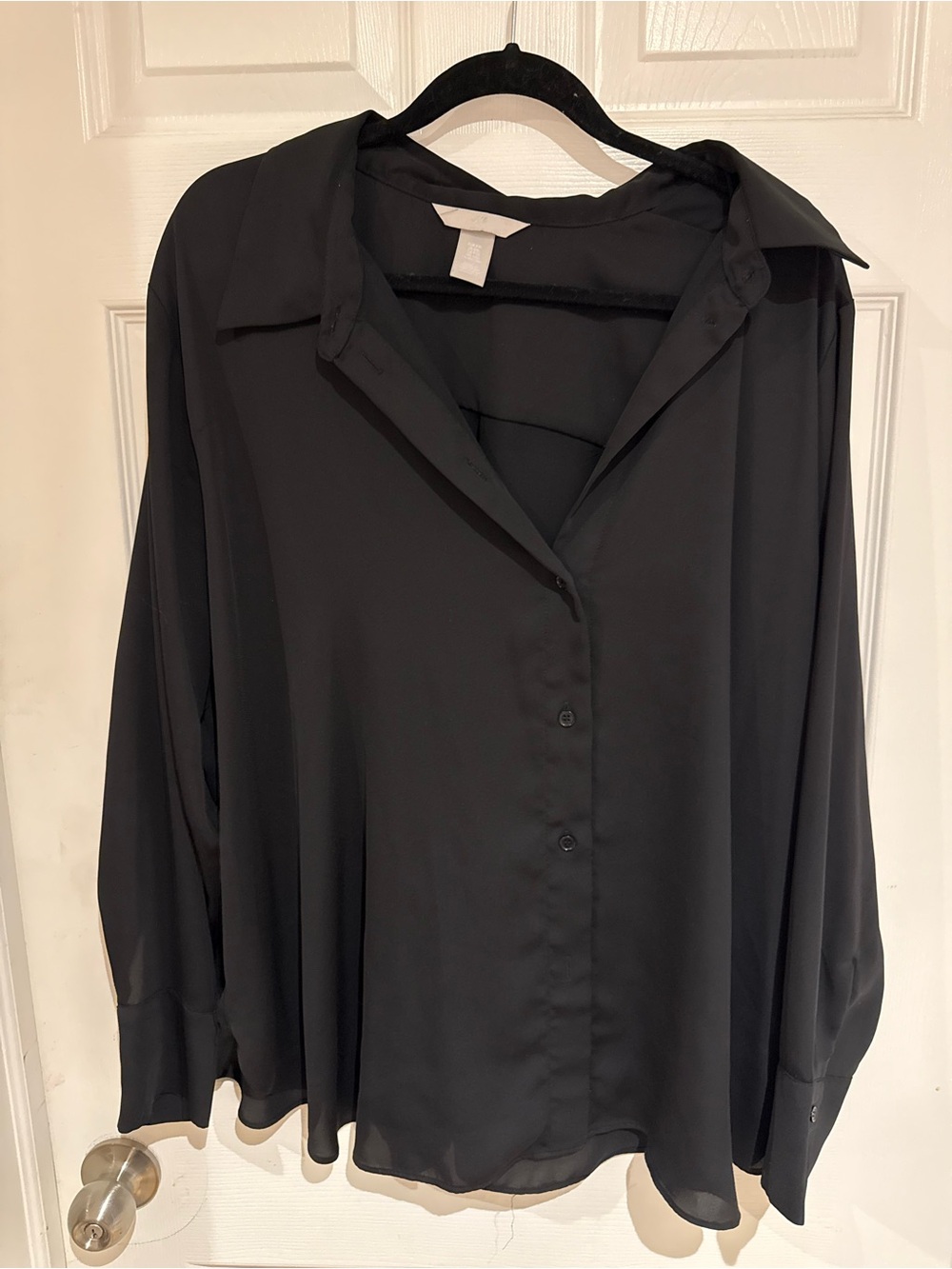 H&M Black Women's Button-Down Blouse
